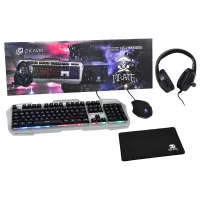 Комплект клавиатура + мышь с ковриком + наушники Oklick HS-HKM300G Pirate фото 3